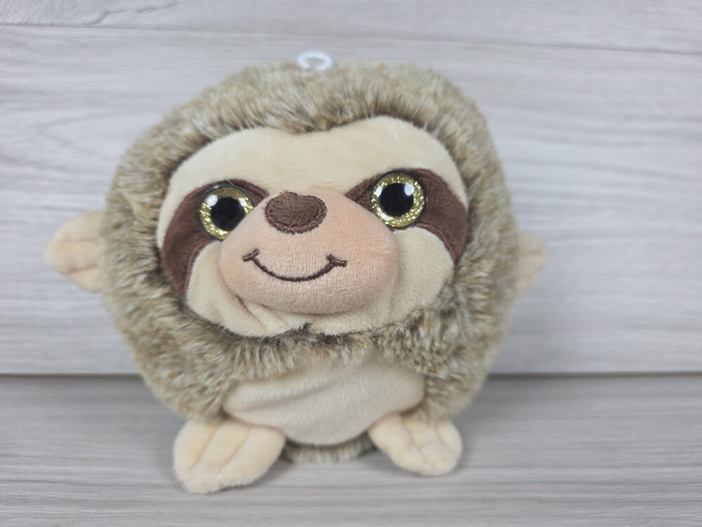 Plush Sloth 6" Anthropomorphic Mini Stuffed Animal Glitter Eyes Gold SU47